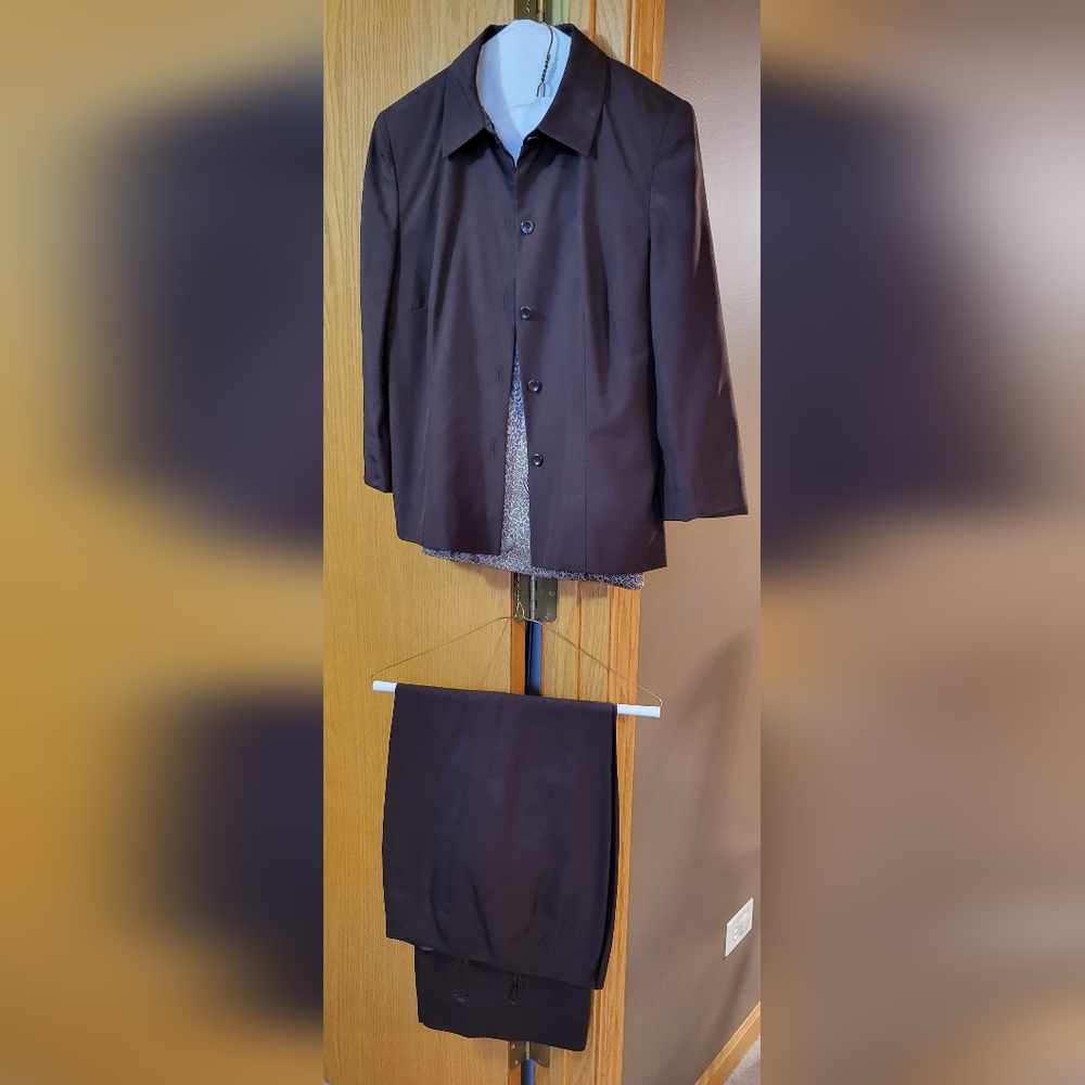 Y2K Ann Taylor brown silk cropped sleeve blazer, size 10